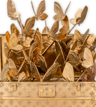 Louis Vuitton Trunk Bronze, - 18.1 x 16.5 x 7.9 in - Free standing sculpture